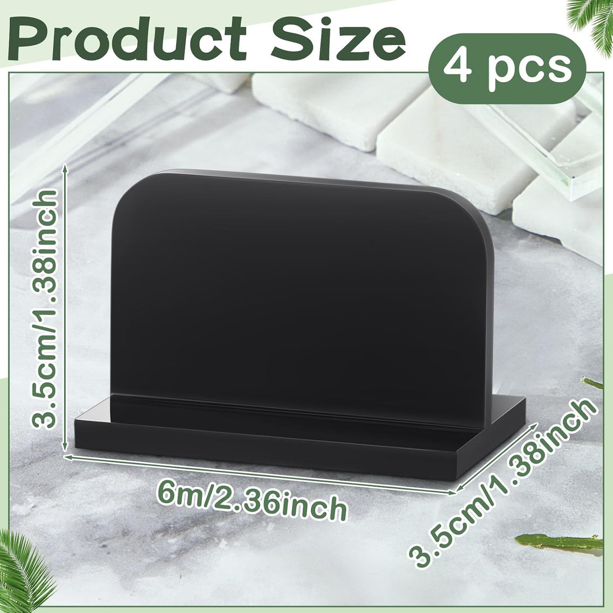 Qunclay 4 Pcs Aquarium Lid Handles, Acrylic Fish Tank Handles - Black - image 2