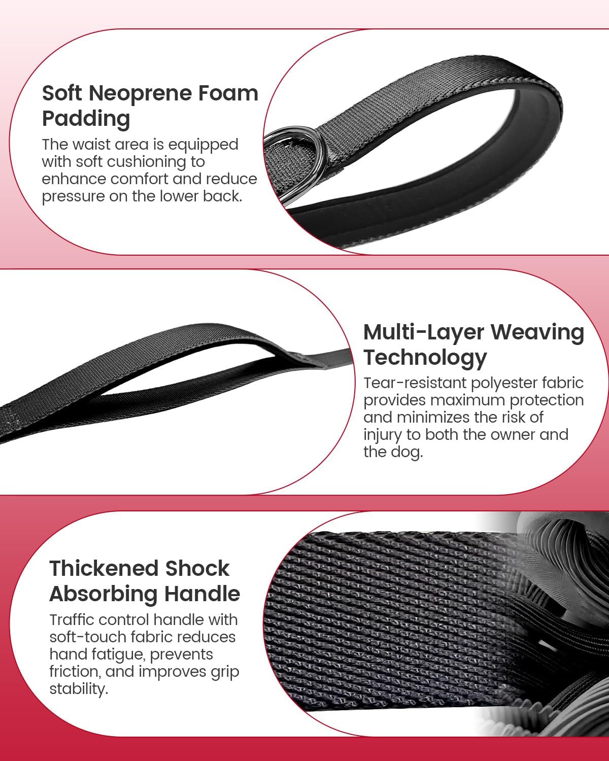 Hands Free Dog Leash, 5.1-8.9ft Crossbody Leash for Dog Walking – Essentials for Dogs - Black - image 3