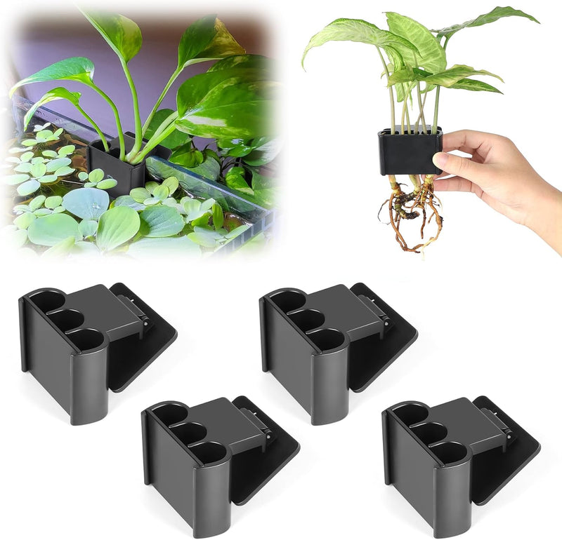 2 Pk Upgraded Aquarium Plant Holder - Black 4