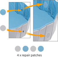 Yaheetech Grey Hard Plastic Dog Pools for Small Medium Large Dogs Puppies Pet Collapsible Bath Pool Tub for Outdoor/Home Use, Pet Repair Patches Included, XL