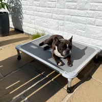 Veehoo Chew Proof Elevated Dog Bed, Cooling Raised Pet Cot - Gray / 32.0"L x 25.0"W x 7.0"Th - image 2
