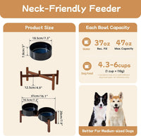 Elevated Dog Bowls, Raised Ceramic Dog Bowl for Small & Medium Dogs – Essentials for Dogs - Double Bowls with Stand- Starry Sky / 5CUPS - image 2