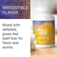 Microbiome Labs Fidospore - Dog Probiotics for Digestive Health & Immune Support - Spore-Forming Pet Probiotics for Dogs & Cats Gut Health - Flavored with Grass Fed Beef Liver (30 Capsules)