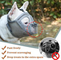 Mesh Short Snout Dog Muzzle with Anti-Eating Design for Frenchie – Essentials for Dogs - Grey / S [Head Cir: 15"-17.5"] - image 3