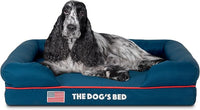 The Dog’s Bed, Medium Blue Oxford with Red Trim USA Flag Dog Bed 30x23.5, Memory Foam, Pain Relief, Post Surgery, Lameness, Supportive, Calming, Waterproof Washable Cover Cover, Veterinary Approved