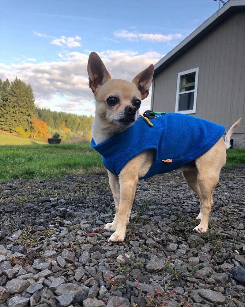 Gooby Zip-Up Fleece Dog Sweater - X-Small chest (~11") / Blue - image 4