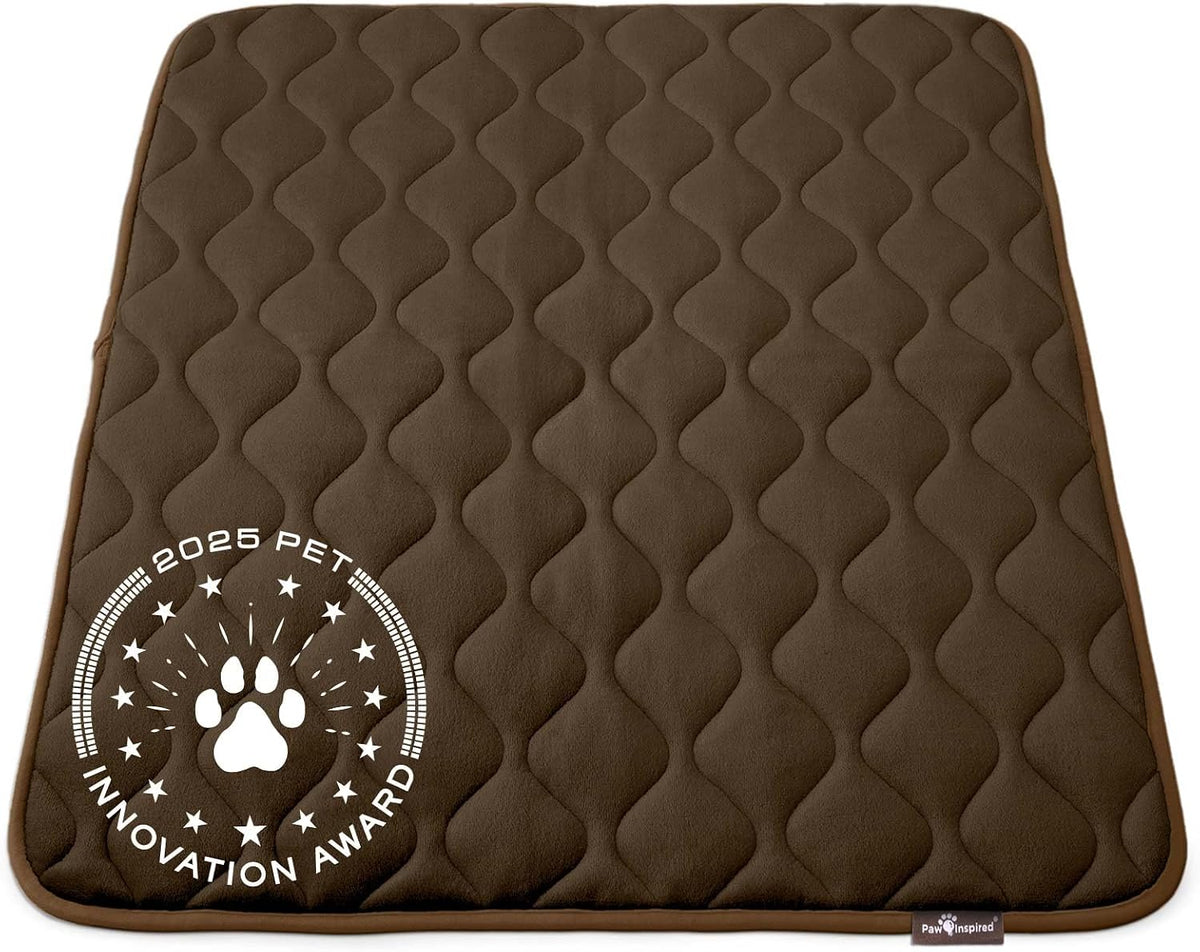 Paw Inspired Washable Padded Crate Mats for Dogs - 42 Inch / Dark Brown