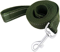 Nylon Dog Training Leash, Traction Rope - 1'' x 7 FT / Reflective Green