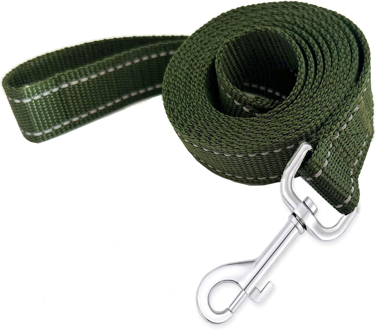 Nylon Dog Training Leash, Traction Rope - 1'' x 7 FT / Reflective Green
