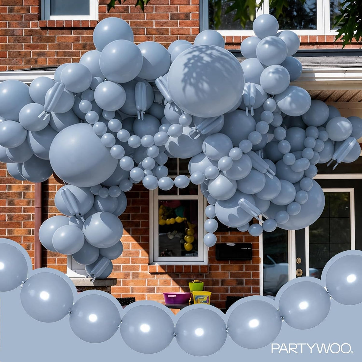 PartyWoo 100 white 6 inch linking balloons for garlands and arches - view 15