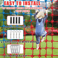 JumpTrzz polyester climbing cargo net for kids hung on a backyard swing set - view 6