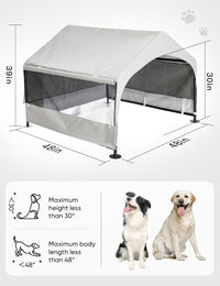 Elevated Dog Bed for Large Dogs 120lb - XXL Tent (48"D x 48"W x 39"H) / Grey - image 4