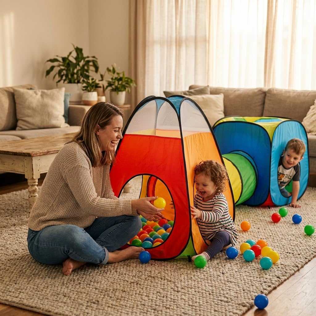 Kids Play Tunnel Tent for Toddlers - 3 Pcs B - image 3