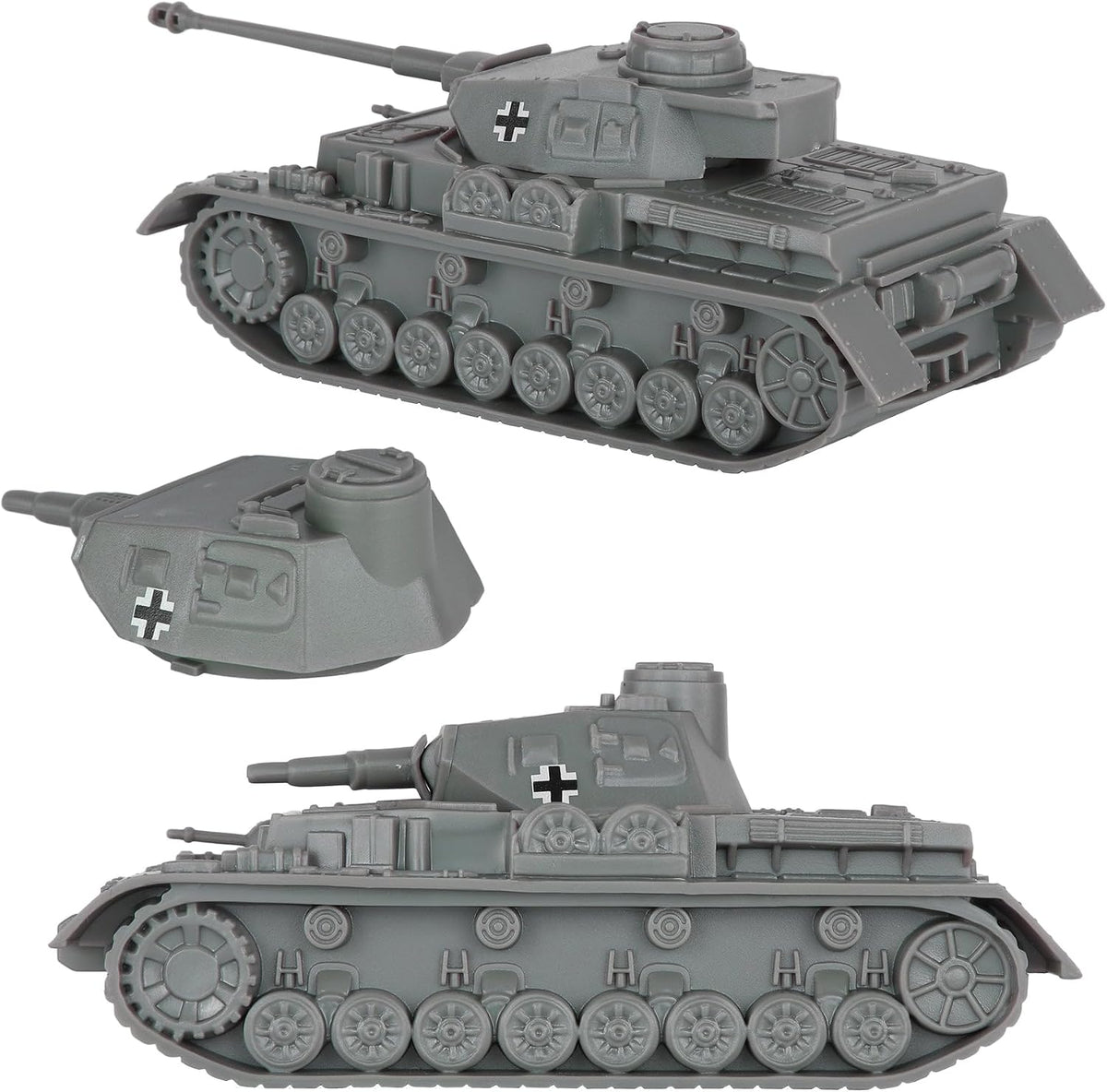 BMC Classic Toy Soldiers WW2 German Panzer IV tank in charcoal gray plastic - view 9