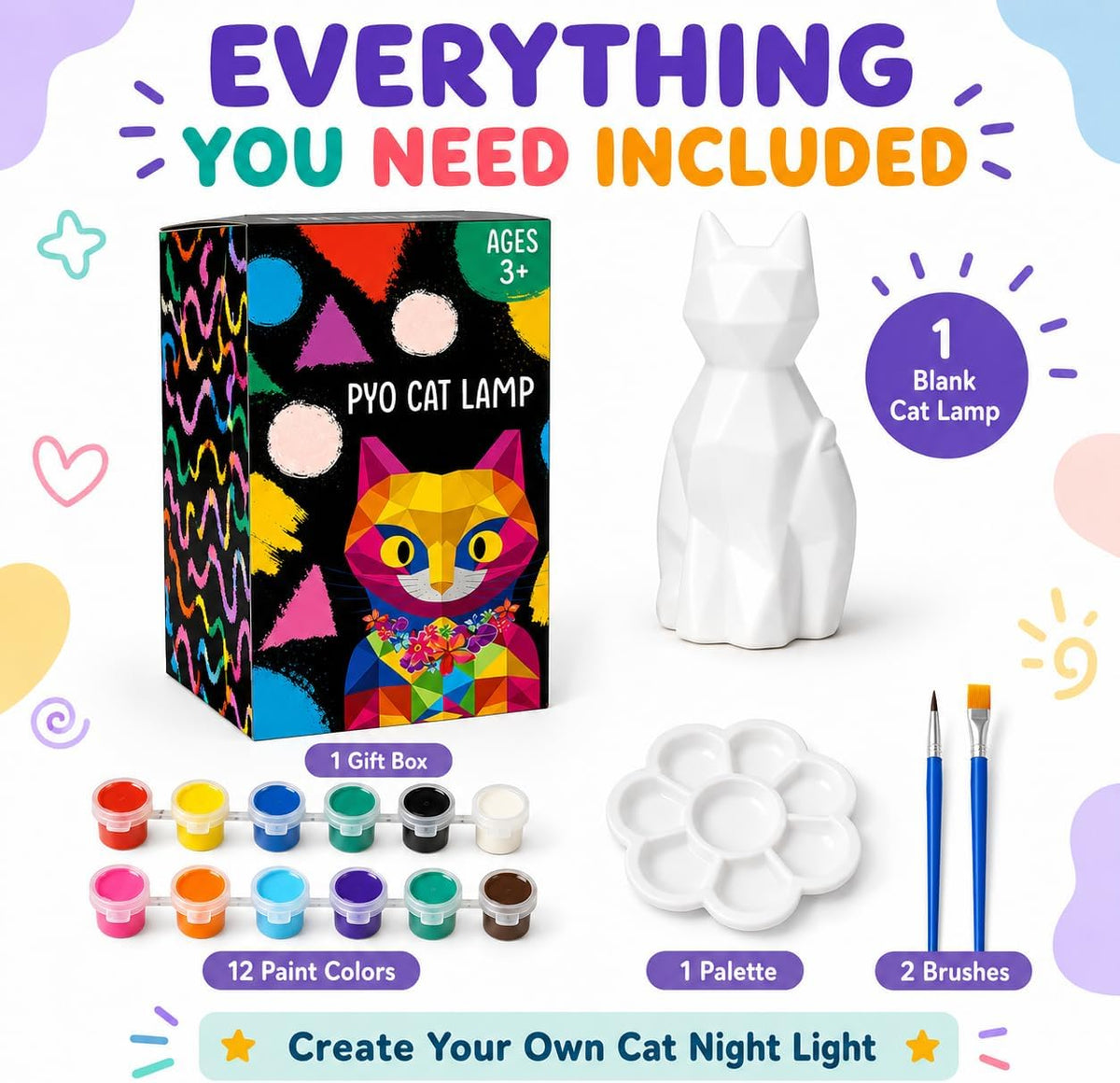 Goodyking Paint Your Own Cat Lamp Kit - White Cat 1pcs - image 2
