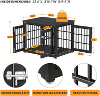 26 Inch Heavy Duty Dog Crate Furniture for Small Dogs, Decorative Pet House End Table, Wooden Cage Kennel Furniture Indoor, Black