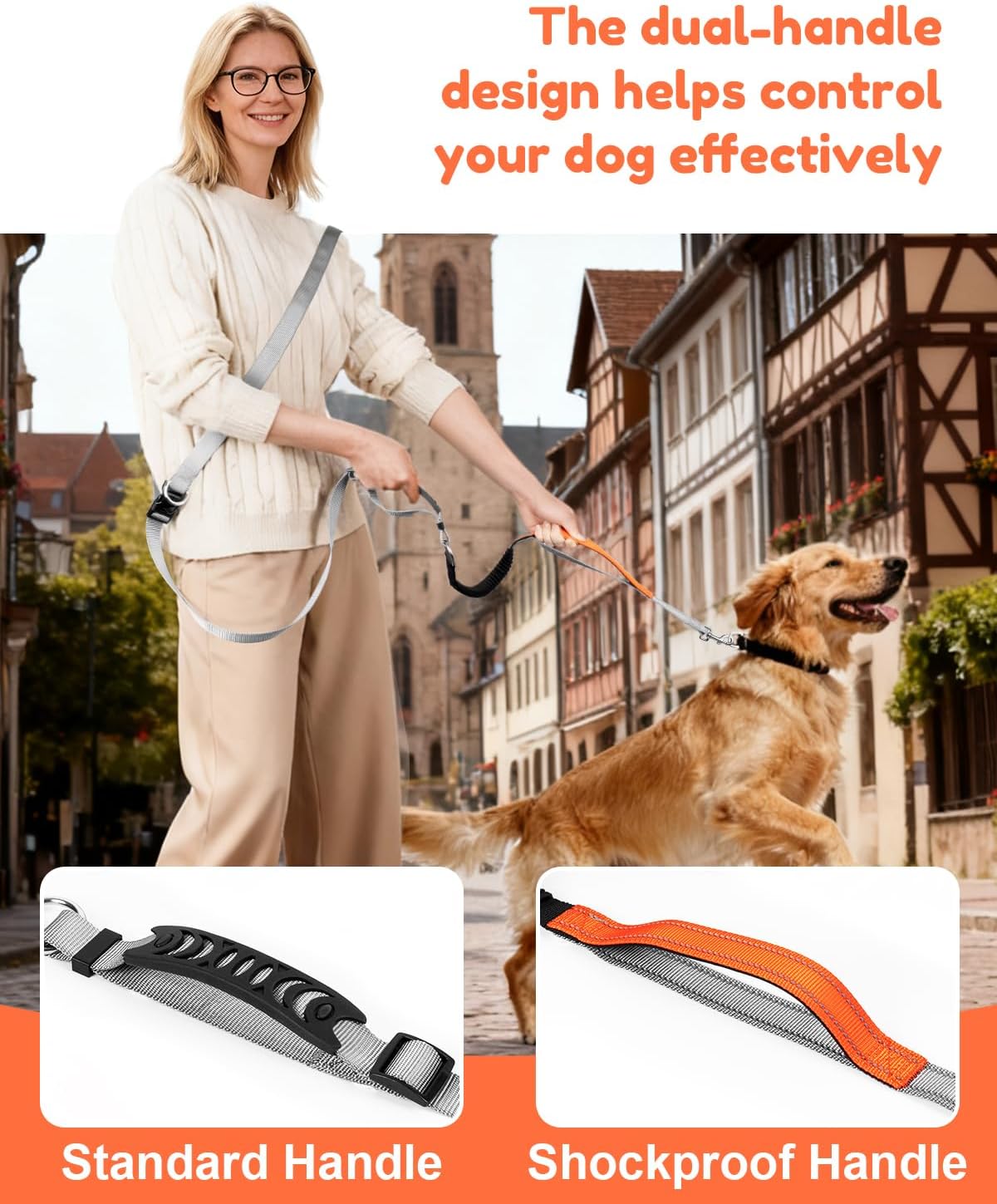 XiaZ Hands Free Dog Leash, Versatile Crossbody Dog Leash - Gray - image 3