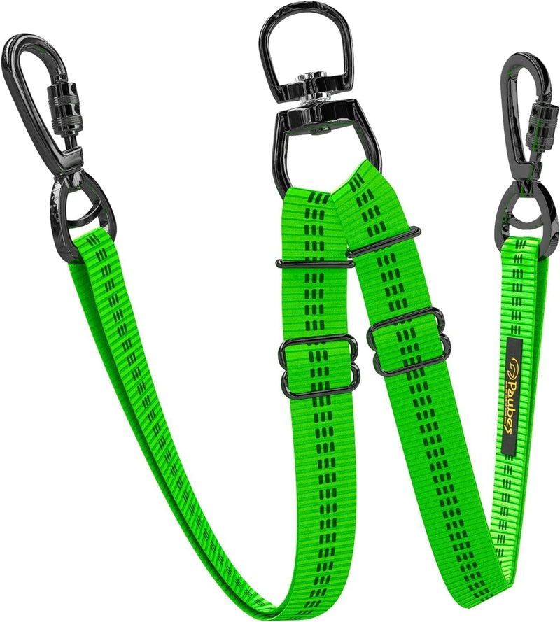 Double Dog Leash, Adjustable Length Long Leash for Dog Training - Green / 2 dog leash