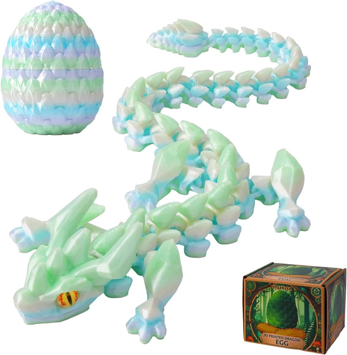 3D Printed Dragon Eggs with Dragon Inside - Silk Macaron