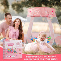 Crayline Pop Up Princess Tent with Star Light - Pink Gray - image 2