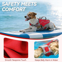 VIVAGLORY Dog Life Vest Neoprene Dog Swim Vest, M - Red / XS: 16-20in (Ribcage Girth) - image 2