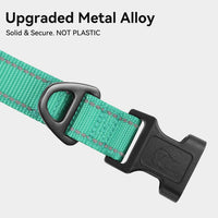 Joytale Reflective Dog Collar, Adjustable Neoprene Padded - Large (Pack of 1) / Teal - image 3
