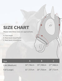 Harrison Howard Horse Fly Mask with Forelock Opening Stretch Breathable and Comfortable for Horses UV -Protection Grey M