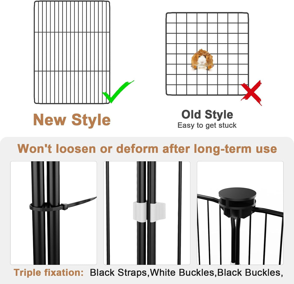 Guinea Pig Cage with Top Cover & 12 Panels - 12 Panels / Black - image 3