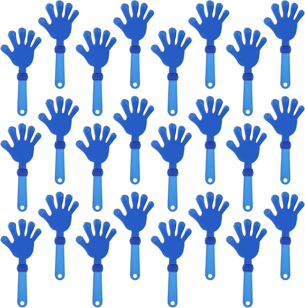 24 royal blue plastic hand clapper noisemakers, 7.5 inches long - view 8