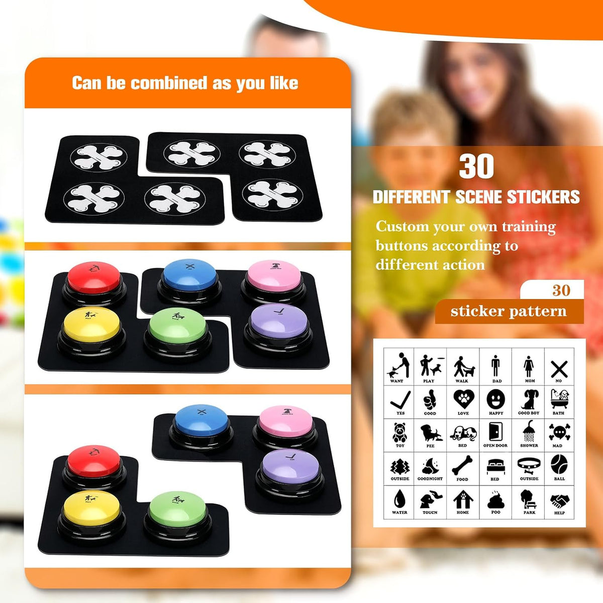6 Pcs Dog Talking Button Set - 6 Pack‑2 Mat - image 4