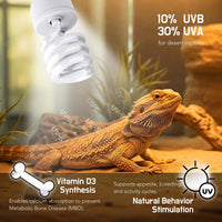 UVB reptile light 10.0 compact spiral bulb, 24W with E26 base - view 2