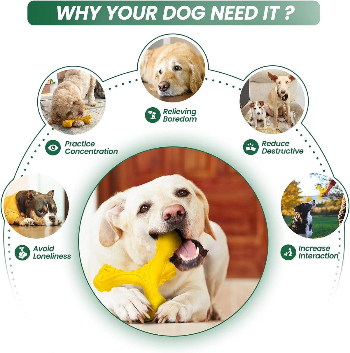 Dog Chew Toys for Aggressive Chewers Large Breed - Yellow - image 4