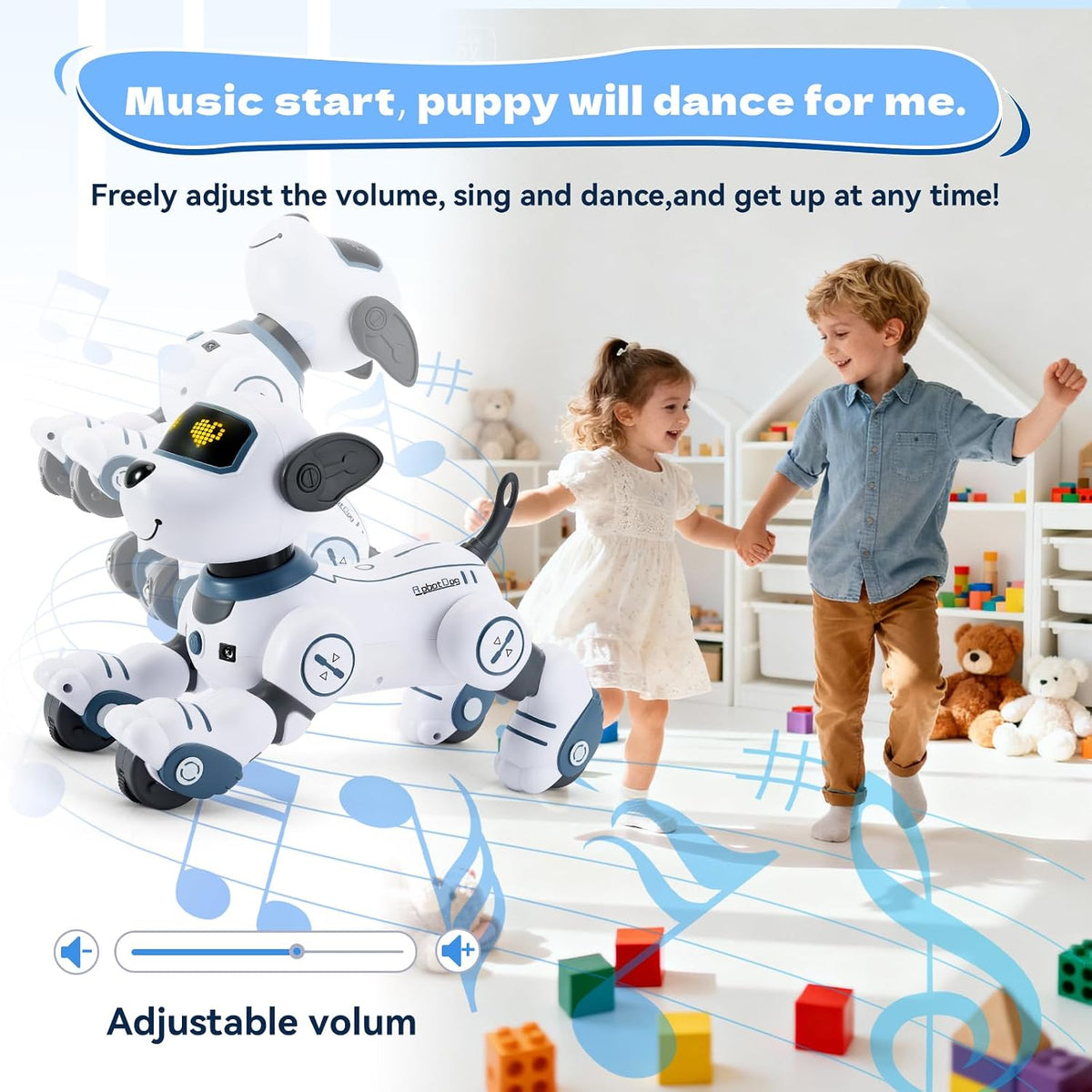 FUUY interactive remote control robot dog for kids in blue - view 6