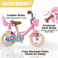 Glerc Maggie Girls Bike, 12-20 Inch Kids Bike for 2-13 Years Old Children, Princess Style Kids - Pink / 12 Inch - image 2
