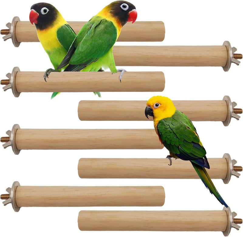 Bird Perch for Cage Parakeet Stand Natural Wood Parrot Stick 5PCS – Essentials for Birds - 8 Pcs