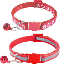 2 Pack Breakaway Cat Collars with Bells - Red