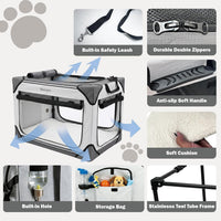 Collapsible Dog Crate for Large Dogs 36 Inch - Light Grey / 30.0"L x 21.0"W x 21.0"H - image 3