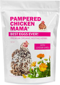 Pampered Chicken Mama Best Eggs Ever! Nesting Herbs for Chickens (1.25 Pounds) Calcium Supplement for Chickens | Chicken Feed Supplies, Hen Treats for Coops