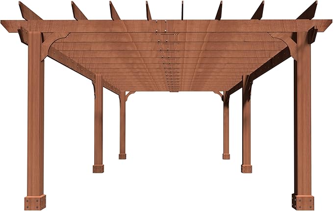 MUPATER 12x20 FT Retratable Wooden Pergola Gazebo for Patio Stakes, Quality Supported Structure, Snow and Wind Supported, Outdoor Pergola Garden Shelter Cedar Framed for Backyard,Deck,Garden