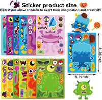 48PCS Halloween Make-a-face Stickers Halloween Characters Stickers - Monster - image 2