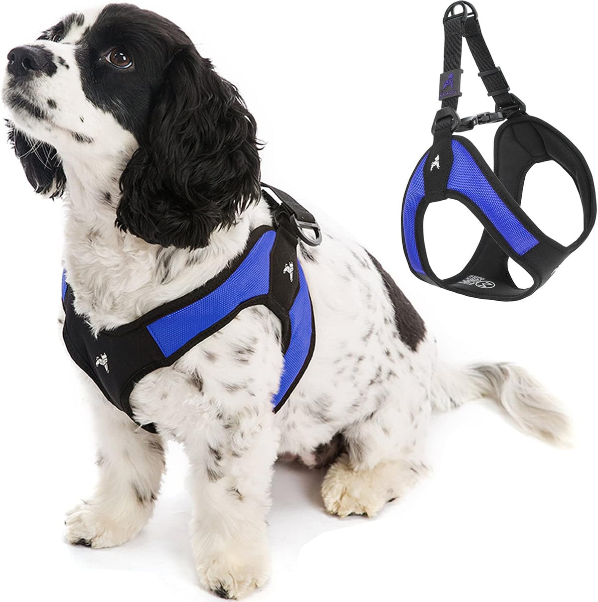 Gooby Escape Free Easy Fit Dog Harness, Step-in - Large chest (20.25~24.75") / Blue