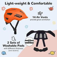 OUWOER toddler and kids bike helmet with vents and adjustable dial - view 33
