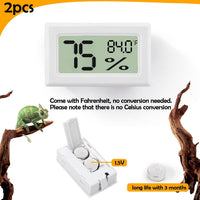2 PCS Rectangle Reptile Thermometer and Humidity Gauge for Bearded - White Rectangle - image 4