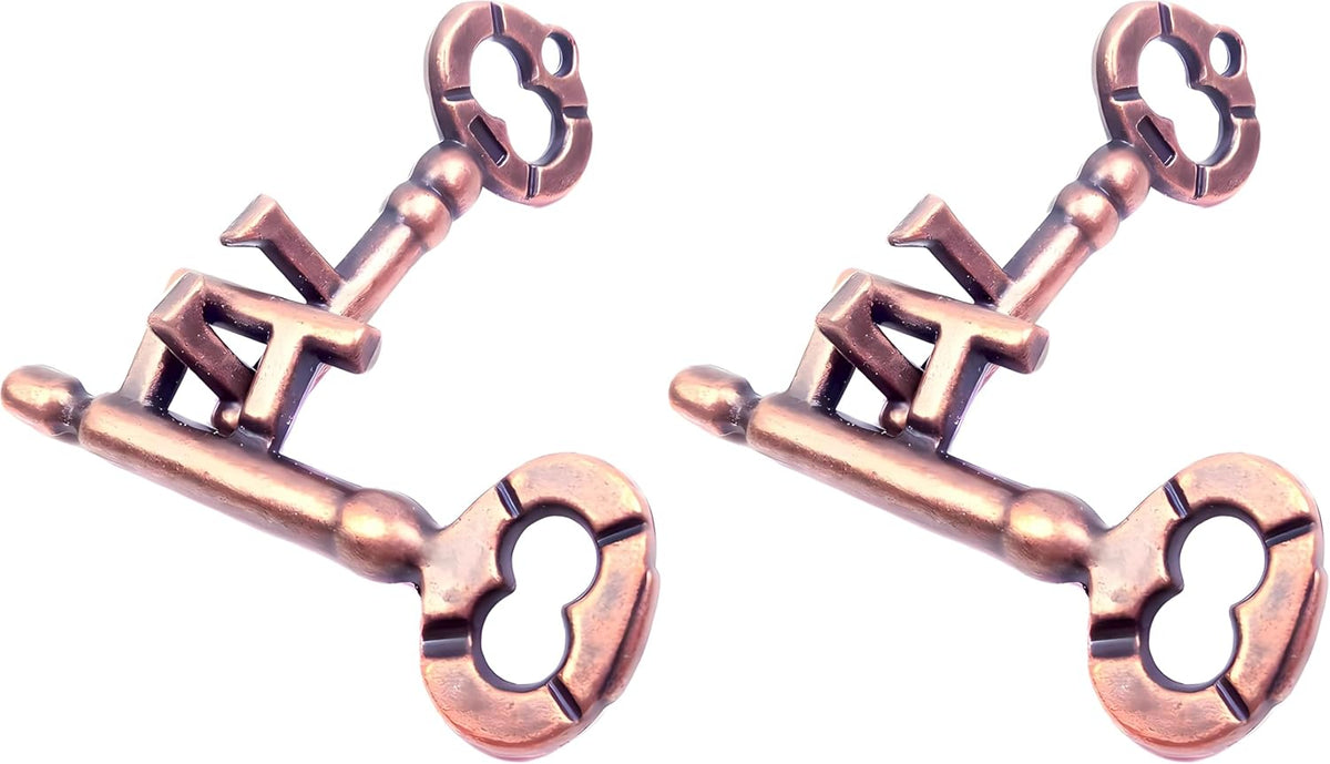 MAGIKON Metal Brain Teaser, Traditional Keys Shaped Puzzle Toy – Fun for Kids & Family - Normal (Pack of 2)