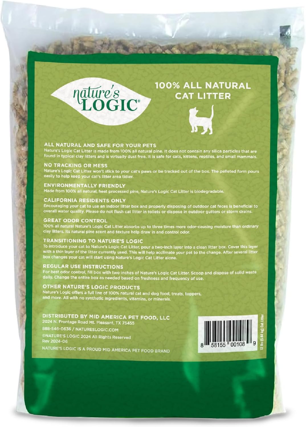 NATURE'S LOGIC Pine Pellet Cat Litter, 100% Natural, Unscented - image 2
