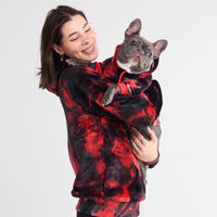 Spark Paws Human Hoodie, Matching Dog and Owner Clothes - Medium / Red & Black - image 2