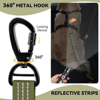 Pawaboo 2Pack Dog Car Seatbelt - Army Green + Black - image 2