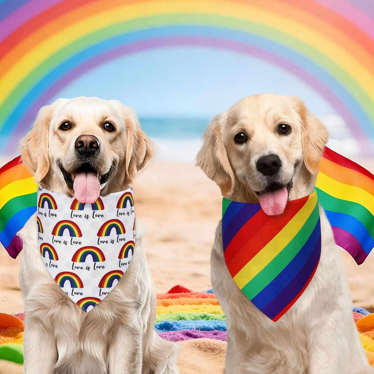 Halloween Dog Bandanas Large 2PCS - pride-26-RB CB / Small - image 4
