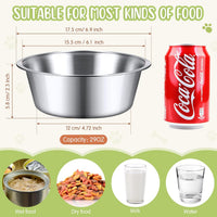 Yahenda 6 Pcs Stainless Steel Metal Dog Bowls Bulk Replacement Basic - 6.9 Inch - image 2