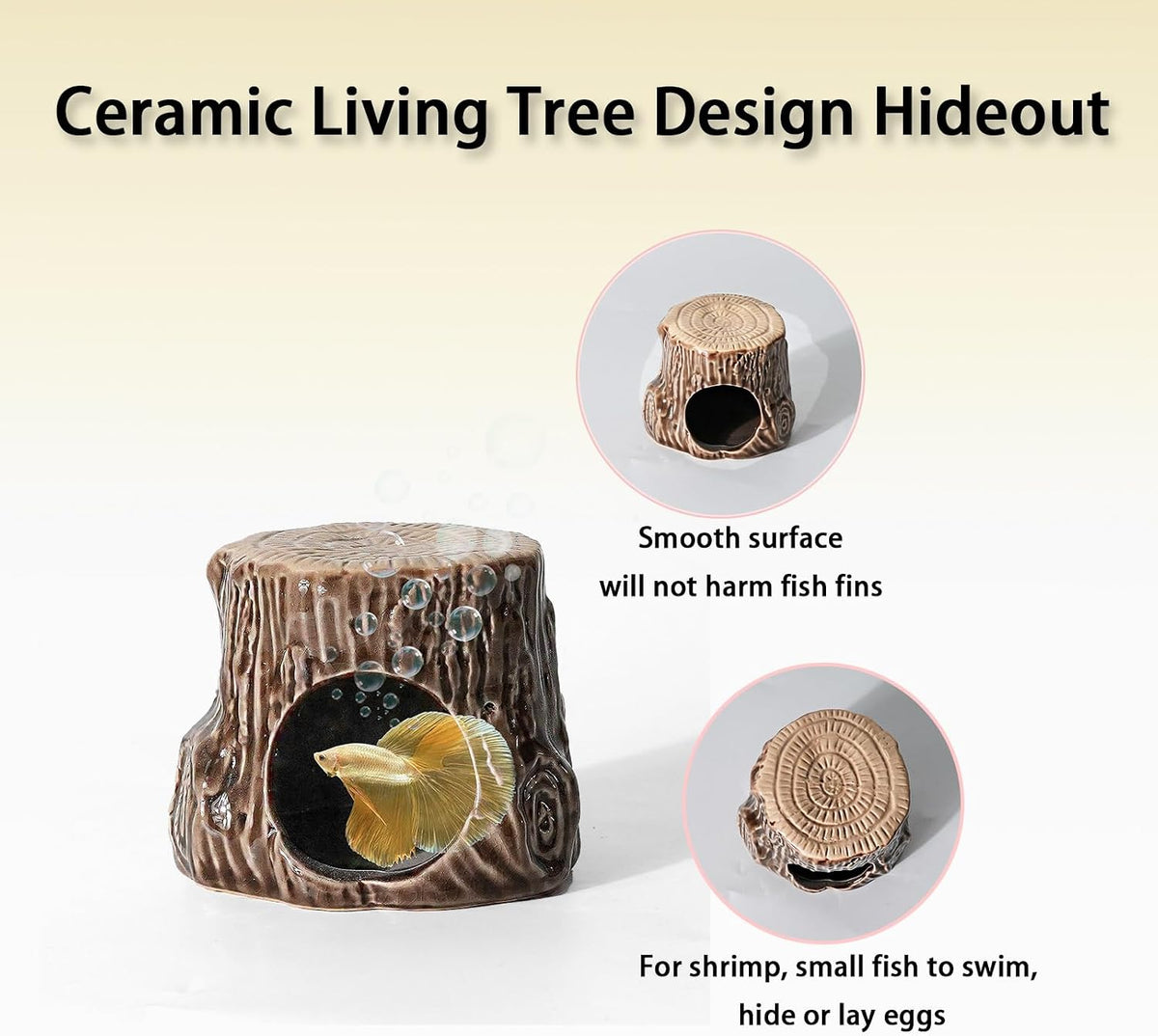 Pink Aquarium Decor Ceramic Cute Strawberry Betta Fish Tank Cave – Essentials for Fish - Tree-brown / Tree - image 4